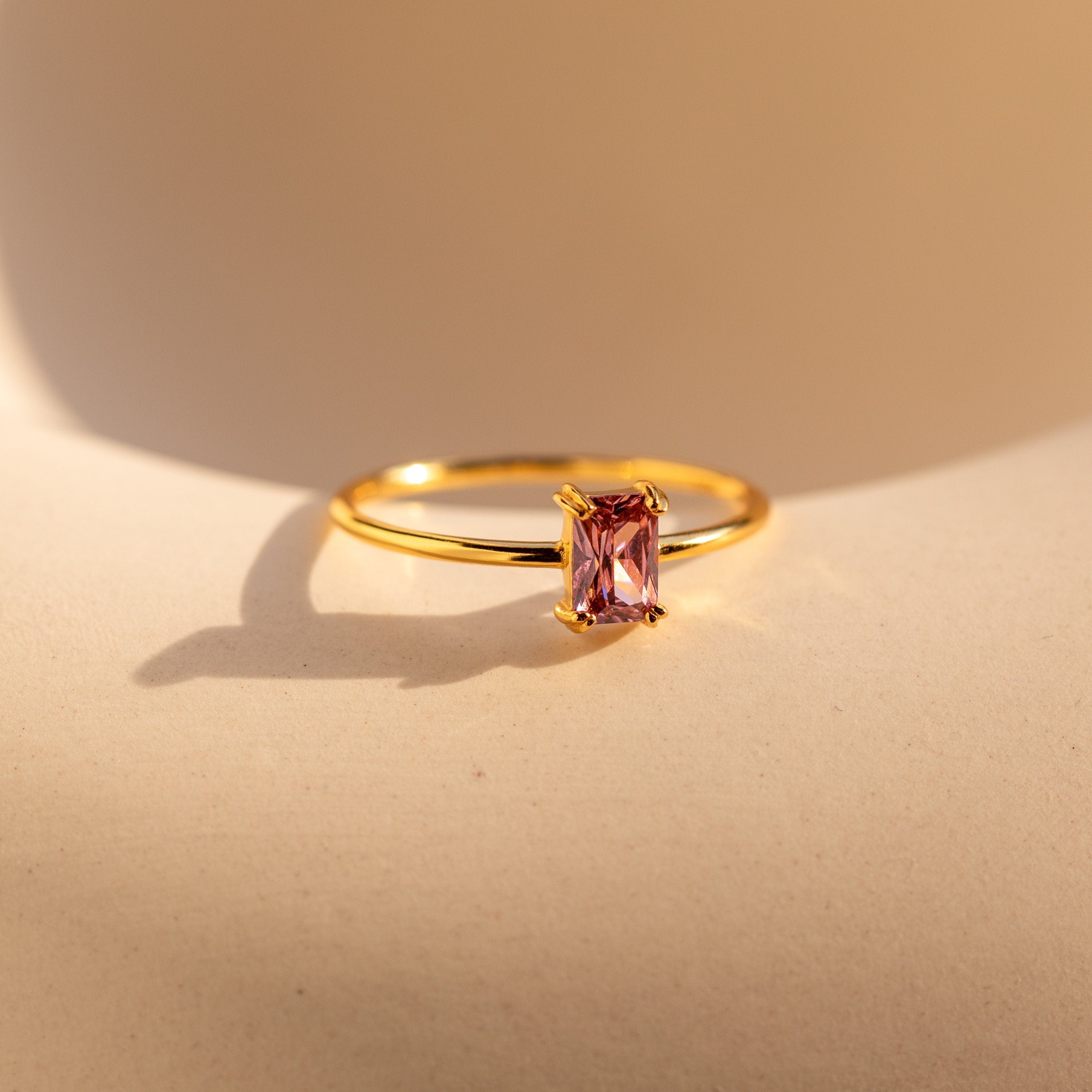 Embrace Feminine Elegance with the Blush Pink Emerald Ring